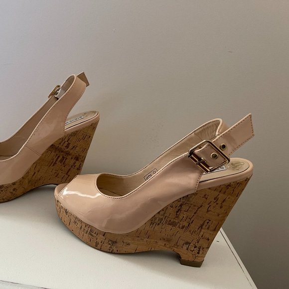 Steve Madden Nude Wedge Heel Sandals - Picture 2 of 2